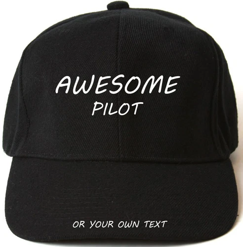AWESOME PILOT PERSONALISED BASEBALL CAP HAT GIFT PLANE CHOPPER HELICOPTER LESSON