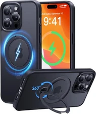 CASEKOO iPhone 14 Pro Black Case, 360° Mag Stand, 16FT Mil Drop, 6.1"