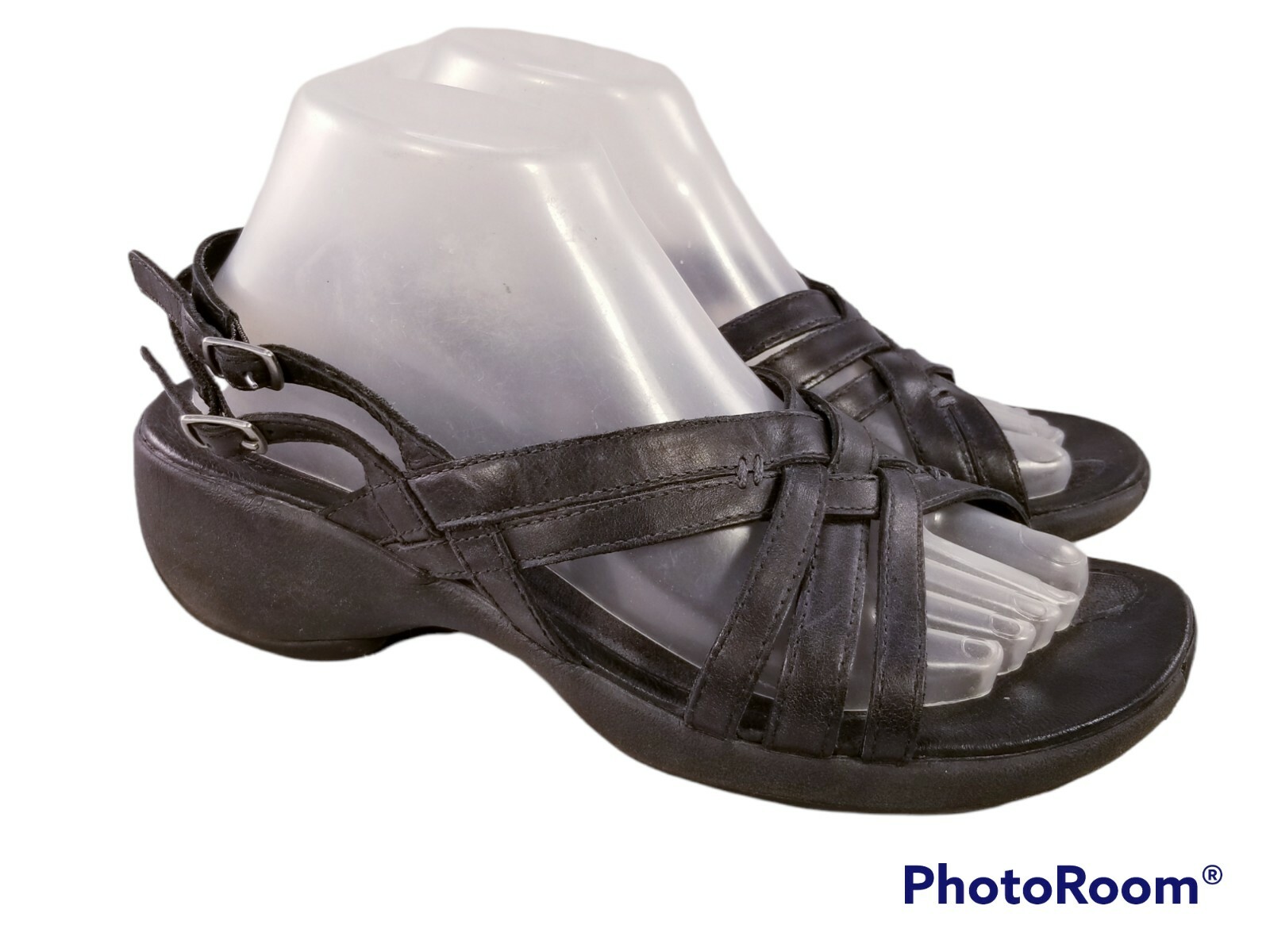 MERRELL SUNDIAL SANDALI DONNA NERI CON CINTURINO IN PELLE MISURA 9 40