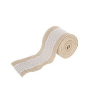 Juteband Mit WeißEr Spitze 5 M X 8 Cm Vintage Deko Hochzeit
