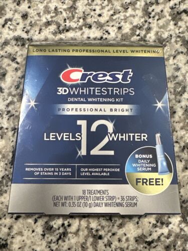 Crest 3d Whitestrips Professional Bright Levels 12 Whiter 36 Strips Exp ...