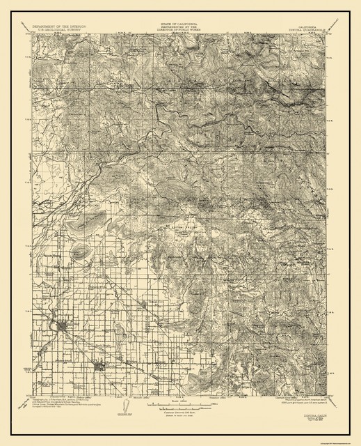 Topo Map Dinuba California Quad USGS 1924 23 x 28.31 eBay