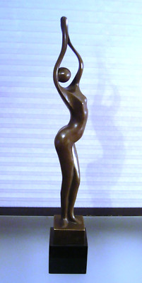 Signed Milo Bronze Sculpture Cubism Nude Abstract Modern Art Statue