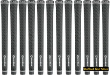 TAYLORMADE Z-Grip Standard Size 58 Round Golf Pride Grips Gray/Black -Set of 12
