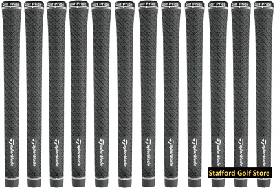 TAYLORMADE Z-Grip Standard Size 58 Round Golf Pride Grips Gray/Black -Set of 12