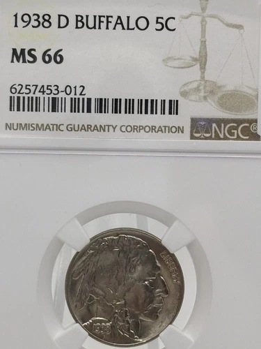 1938 D 5c Buffalo Nickel NGC MS66 #2294