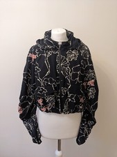 Sweaty Betty Kyla Cropped / Short Jacket Size L Black Line Floral Pink Rrp£185