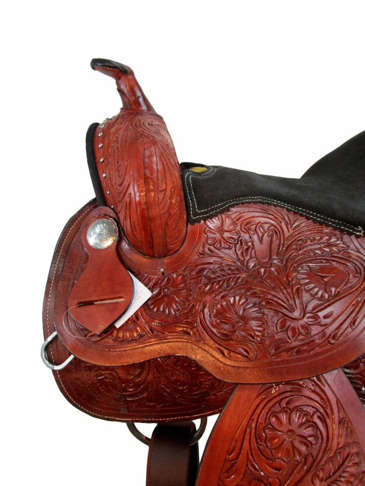 西部拖车鞍 15 16 17 18 PLEASURE 马花工具二手皮革背包 — 第 4/4 张图片