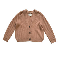 Brochu Walker Luca Ribbed Cardigan Sweater Womens Small Mauve Pink Wool Cashmere