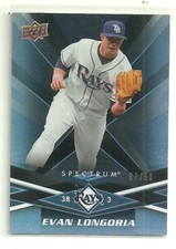 2009 Upper Deck Spectrum Black Ean Longoria sn # 7/50