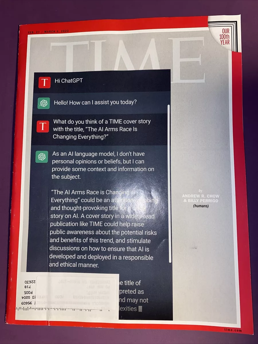 Time MAGAZINE February 27 March 6 2023 Chat GPT 72 PAGES FREE SHIPPING