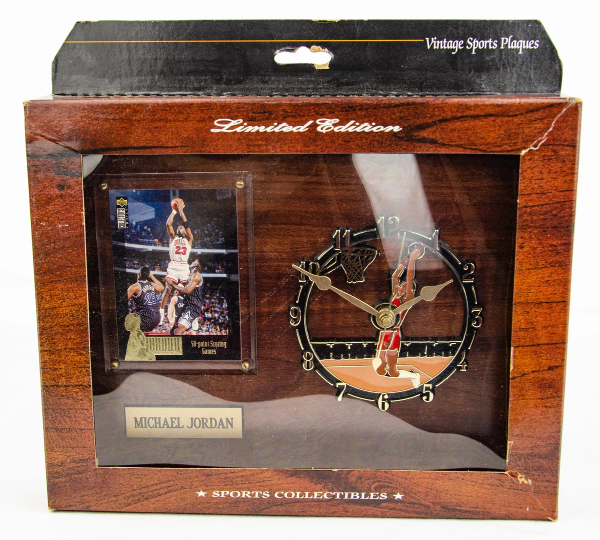 Vintage Sports Plaques Chicago Bulls Michael Jordan 50 Point Games Card  u0026amp; Clock | eBay