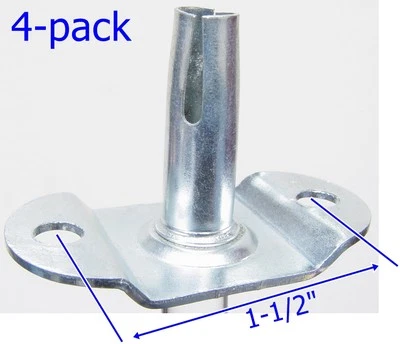 Oajen caster socket furniture insert for 5/16" x 1-1/2" grip neck stem, 4-pack,