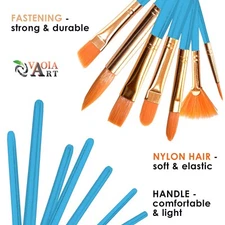 Paint Brush Set for Acrylic Watercolor Oil Gouache Art Brushes ( Blue Handle )