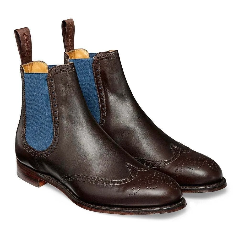 Handmade Men's Genuine Leather Ankle Chelsea Oxford Brogue Wingtip Boots 7 to 17
