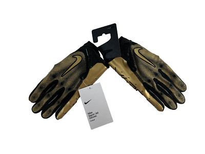 グローブ NIKE VAPOR JET 7.0 GLOVE BLK GOLD M Nike Vapor Jet 7.0 Football Gloves Black / Gold Men's Size Large