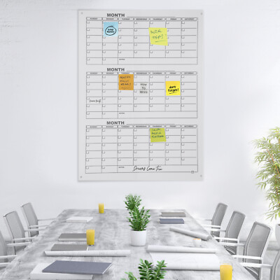 Quarterly Planner White Board Acrylic Calendar Board Dry Erase Calendar ...