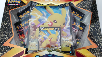 🚦Pokemon Shining Fates Pikachu V Set - 4 Booster Packs - Sealed