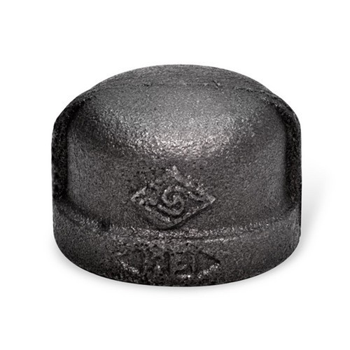 1-1/2" BLACK MALLEABLE IRON CAP fitting pipe npt