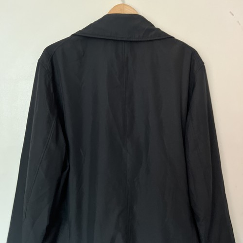 Banana Republic Black Raincoat Trench Overcoat L Modern Minimalist Lined Men's - Picture 13 of 13