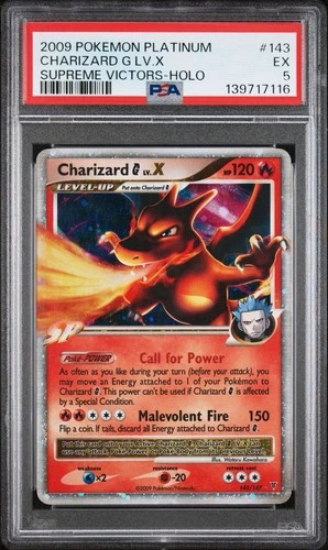 2009 Pokemon Charizard G Lv.X Supreme Victors Holo Ultra Rare #143/147 (PSA 5)