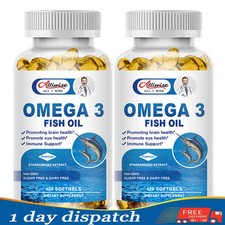 Omega 3 Fish Oil Capsules 3x Strength 3600mg EPA  DHA, Highest Potency 240Pills