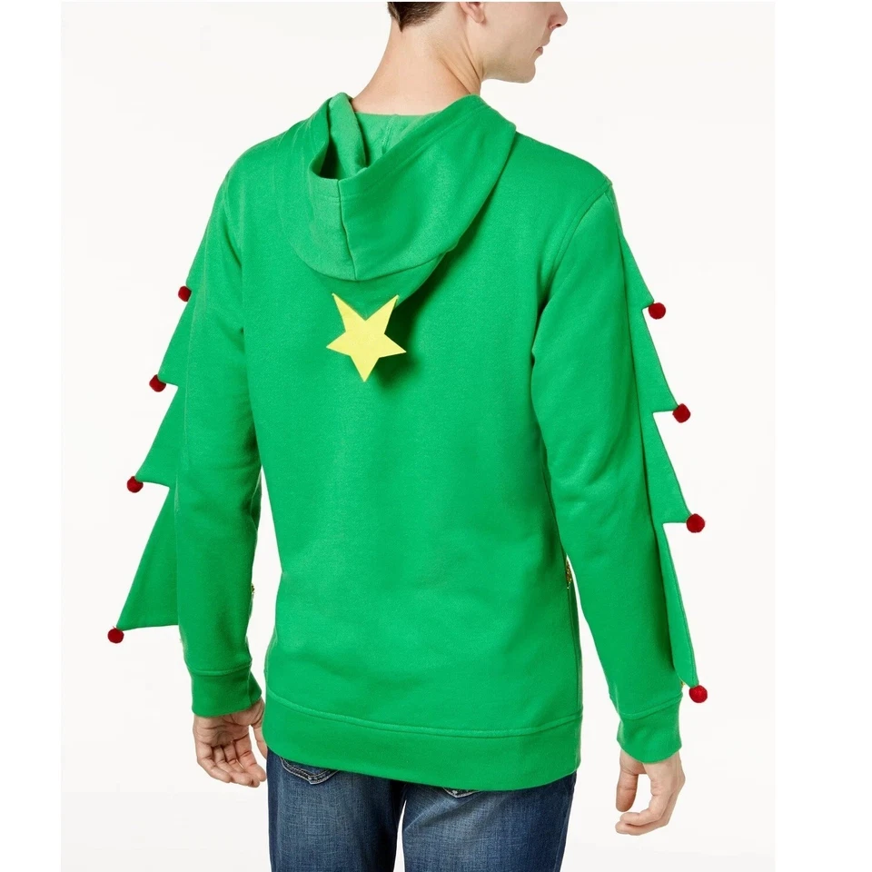 Suéter Feo Trapo Americano Árbol de Navidad Sudadera con Capucha Unisex L Oropel Pompón Foto 2 de 4