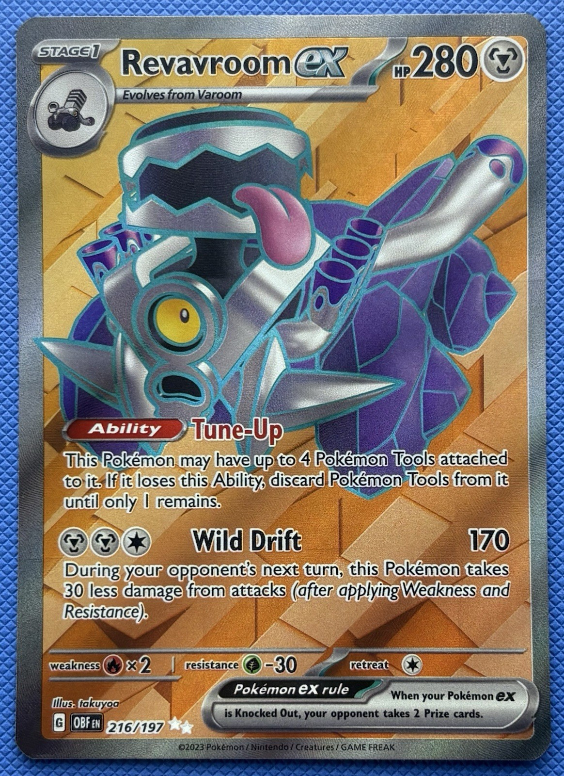 Pokémon Revavroom ex 216/197 SV03: Obsidian Flames Ultra Rare Holo EX Ability
