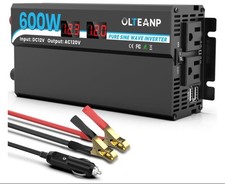 600W Pure Sine Wave Power Inverter 12V DC to 120V AC