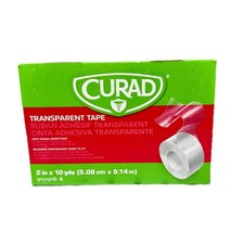 Curad Transparent Medical Tape 2in x 10yds 6 Rolls Clear Adhesive Tape
