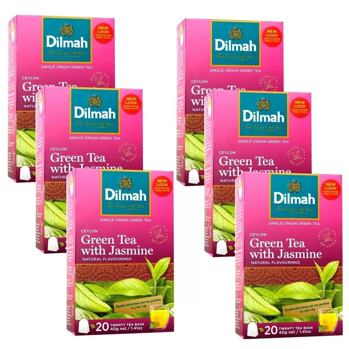 With Jasmine Premium 20 Tea Bags X 06 Pack