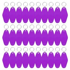 Vintage Motel Keychain Blank 30PCS - Hotel Keychains Key Tag Purple
