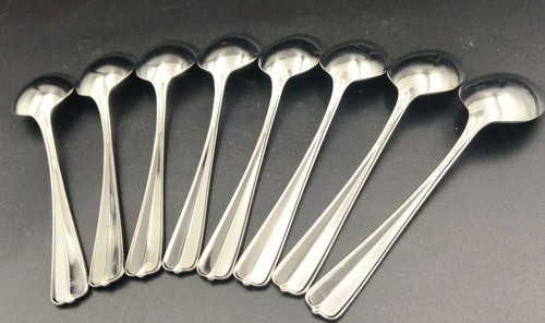 8er Set Oneida USA .. GALA IMPULSE Muster Edelstahl Oval Platz Suppenlöffel - Bild 7 von 9