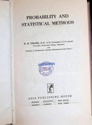 Probability and Statistical Methods Umarji, R.R.: