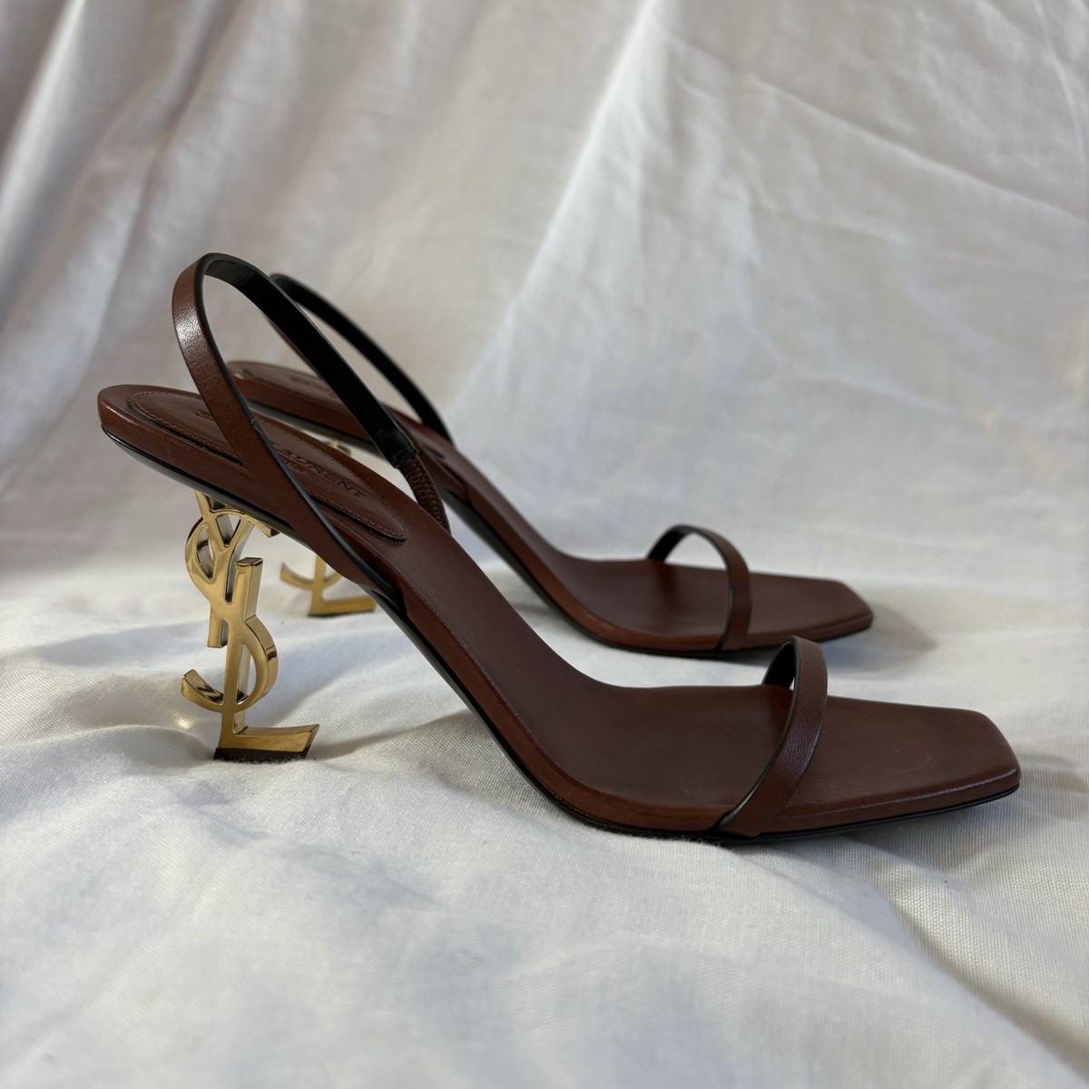 Yves Saint Laurent YSL Brown Leather Opyum heels Stilettos  display picture 3