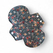 1 10.25" Turquoise Fall Print Cloth Menstrual Pad Wide Style Washable Reusable