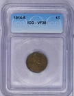 1914-S Lincoln Cent 1C ICG VF30 GP