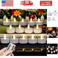 Tea Light Candles with Remote Control,Flickering Flameless LED Candle,Long La...