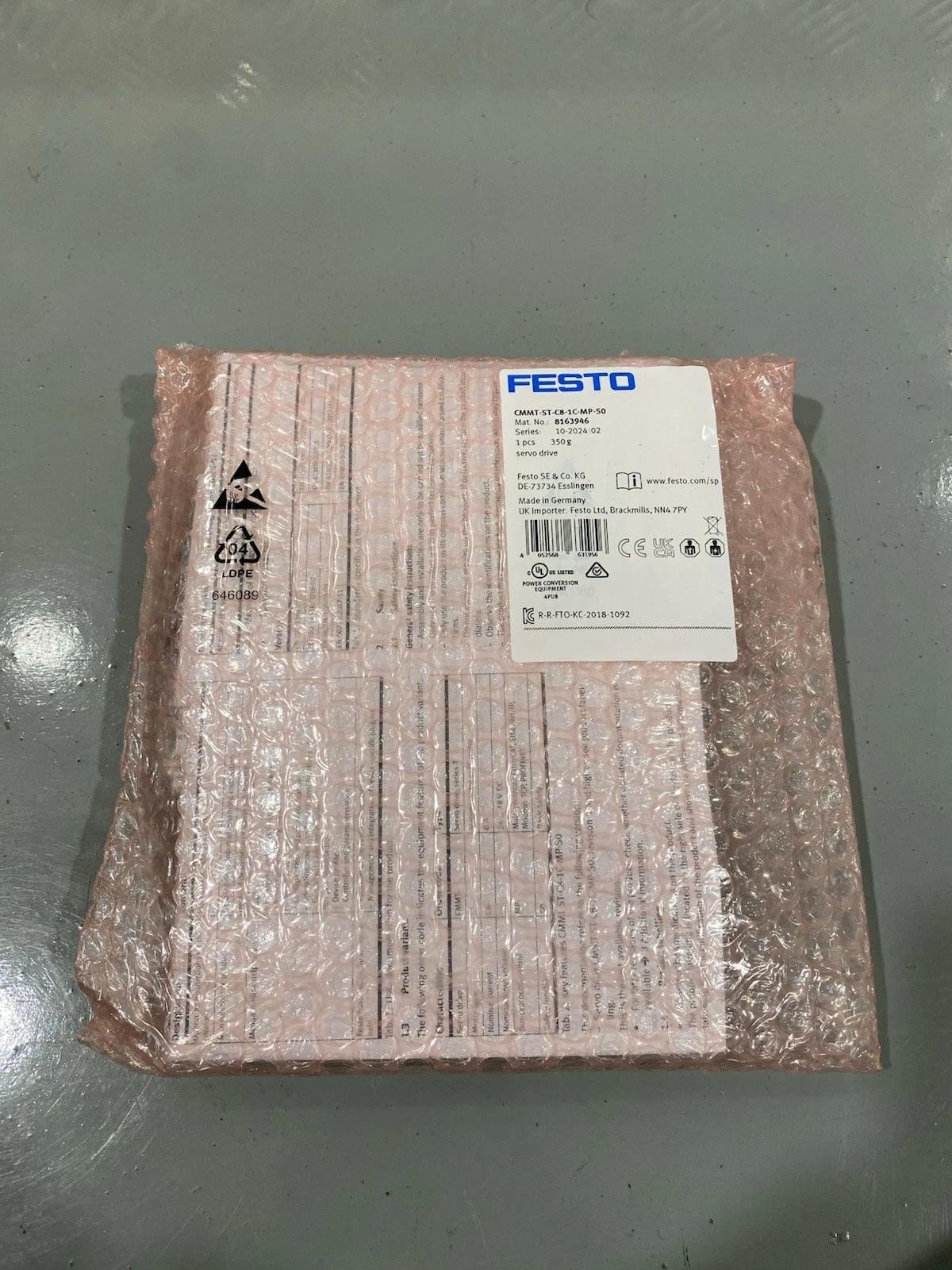 Festo CMMT-ST-C8-1C-MP-S0 8163946 Servo Drive Brand New