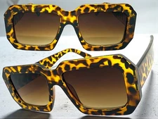 Men Classic Vintage Retro Hardcore Hip Hop Biker SUNGLASSES Thick Tortoise Frame