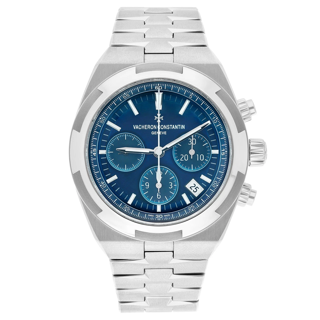 Vacheron Constantin — Vacheron Constantin Overseas 5500V/110A-B148 Blue Chronograph Dial Fixed Beze...