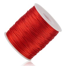 Red Nylon String Cord 1MM 100 Yards Braided Ornament Twine Thread for Bracel...