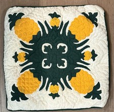 Hawaiian cushion hand quilted appliqu  pillow cover Pineapple Regency Creations
