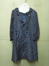RED VALENTINO polka dot gather Frills Dress Women Size 38 Purple Blue White