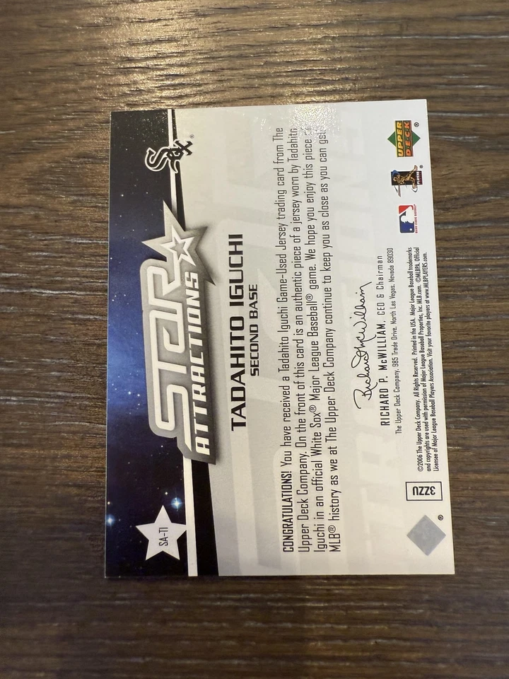 2006 Upper Deck #SA-TI Tadahito Iguchi Star Attractions MEM - Image 2 of 2