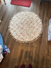 Crane Baby Padded Floor Mat, Pink Floral Nursery Decor, Activity Mat, 40" x 4...