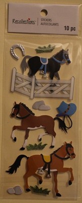 New Recollections scrapbook stickers horses competition thoroughbred gallop jump
