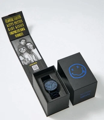 Nixon Nirvana Smiley Sentry Collection Midnight Matte Black Limitado a 250 - Imagen 1 de 3