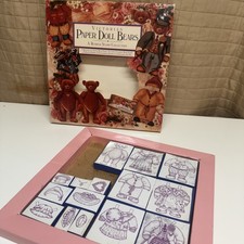 Victorian Paper Doll Bear Rubber Stamp Collection 15 Total No Ink Pad