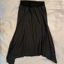 Y2K MADE IN USA Weaver Girl Indie Comfortable Long Flared Skirt Dark Gray M